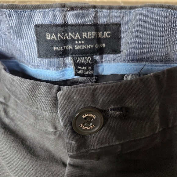 Banana Republic Mens Fulton Skinny Straight Chino Flint Gray Pants-Size 36x32 - Picture 3 of 9